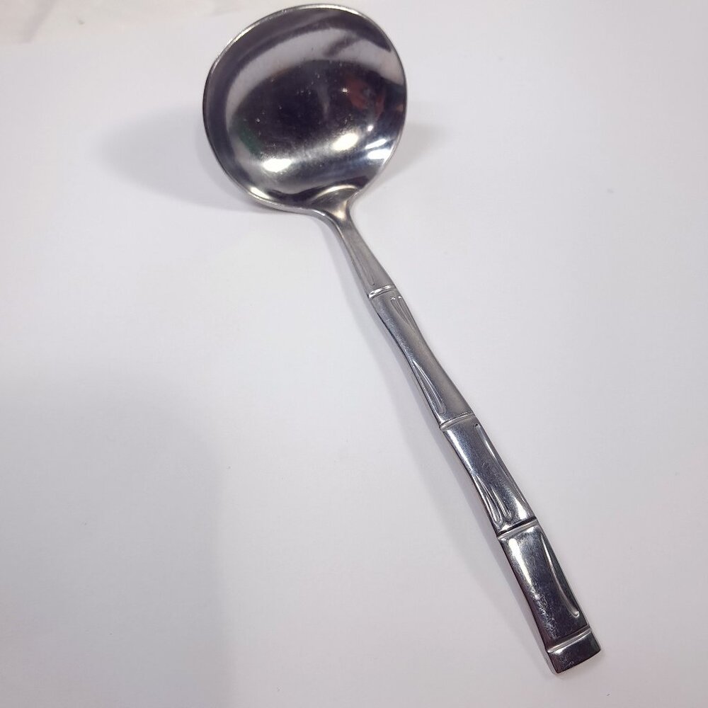 Vintage Reed &‎ Barton Regal Bamboo Gravy Ladle serving spoon Korea Rebacraft